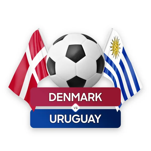 stock image Denmark vs Uruguay national teams soccer football match competition concept.