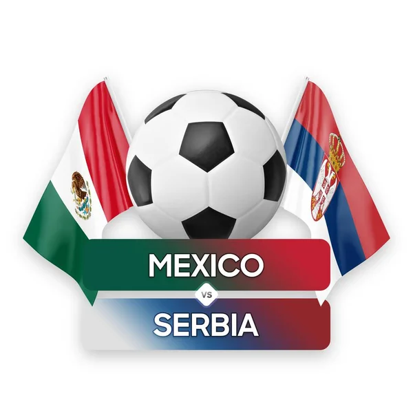 墨西哥对塞内加尔国家足球队足球比赛概念 — 图库照片