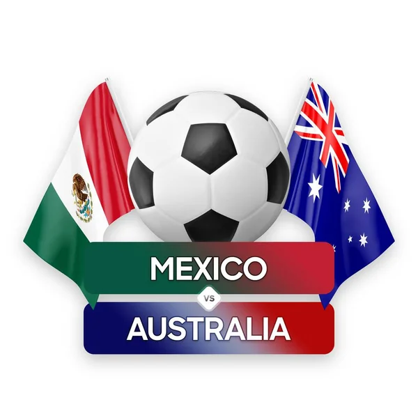 墨西哥对澳大利亚国家足球队足球比赛概念 — 图库照片