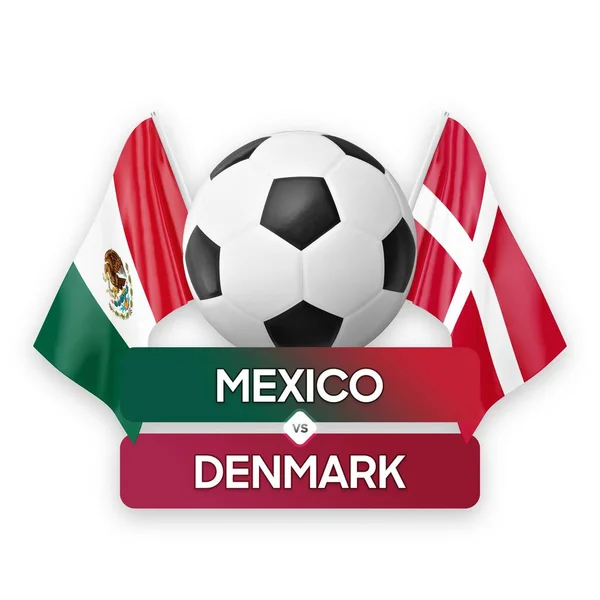 墨西哥对丹麦国家足球队足球比赛概念 — 图库照片