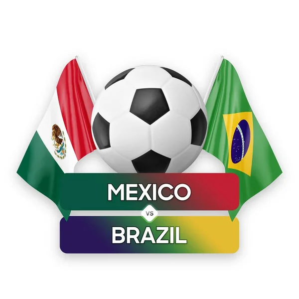 メキシコVsブラジル代表サッカー試合のコンセプト — ストック写真