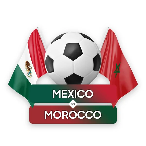 墨西哥对摩洛哥国家足球队足球比赛概念 — 图库照片