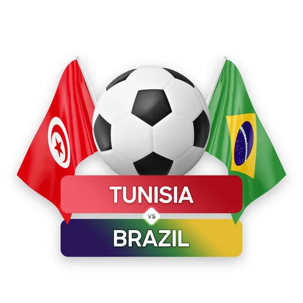 Tunisia Brazil National Teams Soccer Football Match Competition Concept — Stock Photo, Image