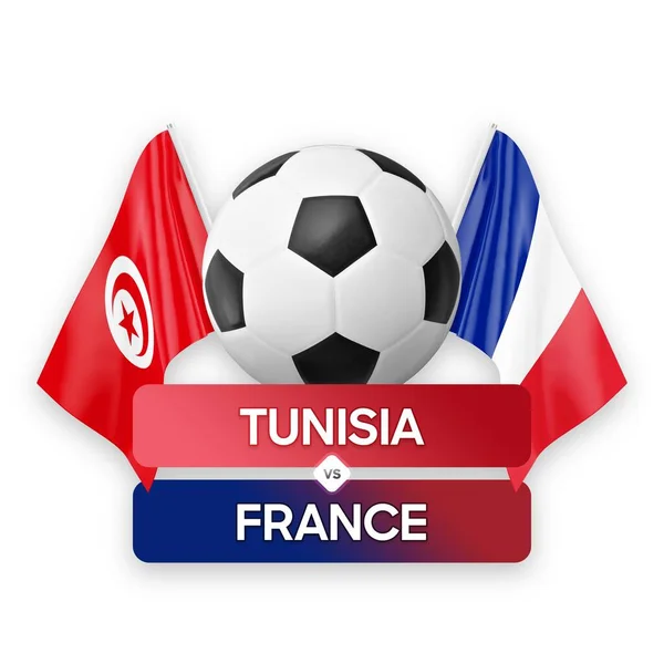 Tunisia vs France national teams soccer football match competition concept.