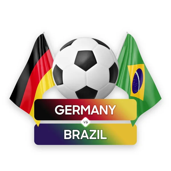 Almanya Brezilya Milli Takımlarına Karşı Futbol Müsabakası Konsepti — Stok fotoğraf