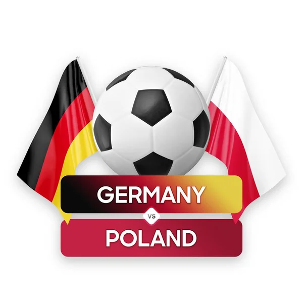 Γερμανία Εναντίον Πολωνίας Εθνικές Ομάδες Ποδοσφαιρική Έννοια Αγώνα Ποδοσφαίρου — Φωτογραφία Αρχείου
