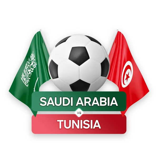 Fußballspiel Konzept Der Nationalmannschaft Saudi Arabiens Gegen Tunesien — Stockfoto