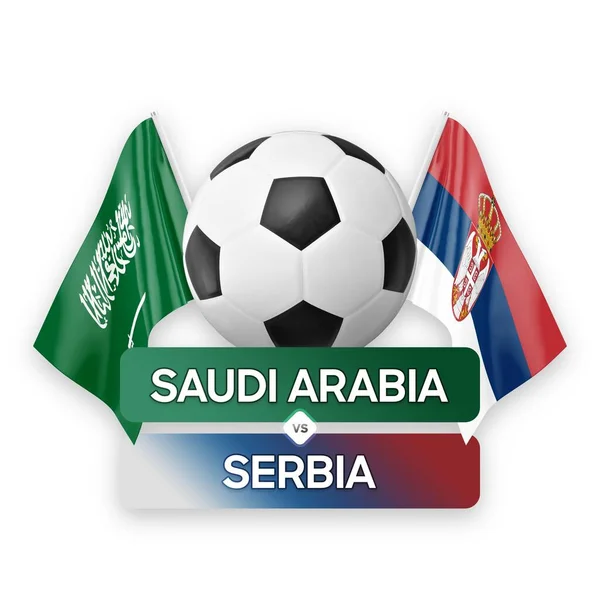 Fußballspiel Konzept Der Nationalmannschaft Saudi Arabiens Gegen Den Senegal — Stockfoto