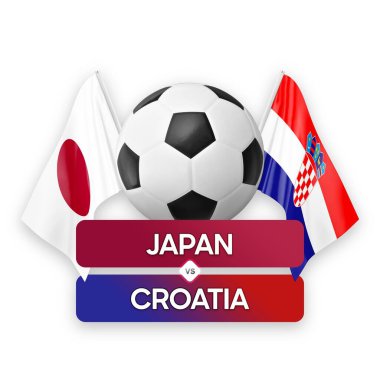 Japonya, Hırvatistan milli takımlarına karşı futbol maçı konsepti.