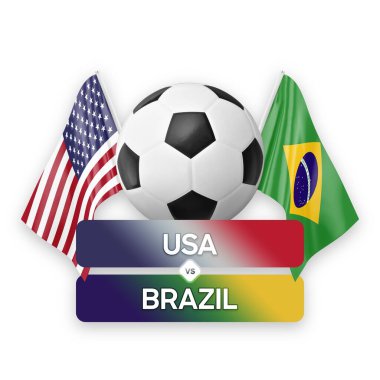 ABD, Brezilya milli takımlarına karşı futbol müsabakası konsepti.