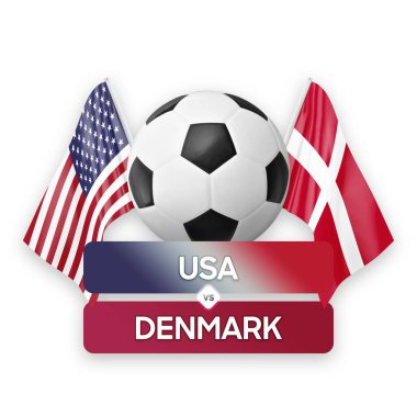 ABD Danimarka milli takımlarına karşı futbol müsabakası konsepti.