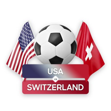 ABD, İsviçre milli takımlarına karşı futbol maçı konsepti.