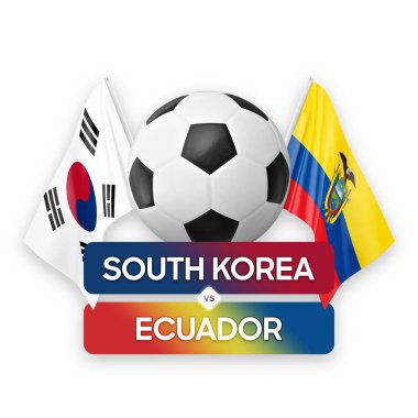 Güney Kore Ekvador milli takımlarına karşı futbol maçı konsepti.