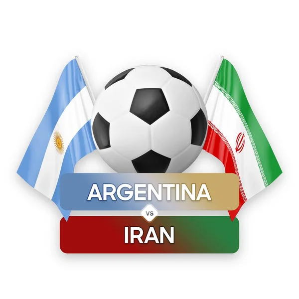 Argentina vs Iran national teams soccer football match competition concept.