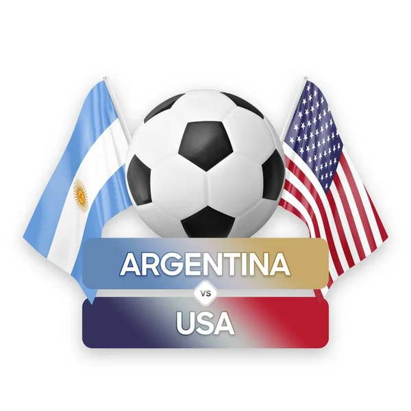 阿根廷对美国国家足球队足球比赛概念 — 图库照片
