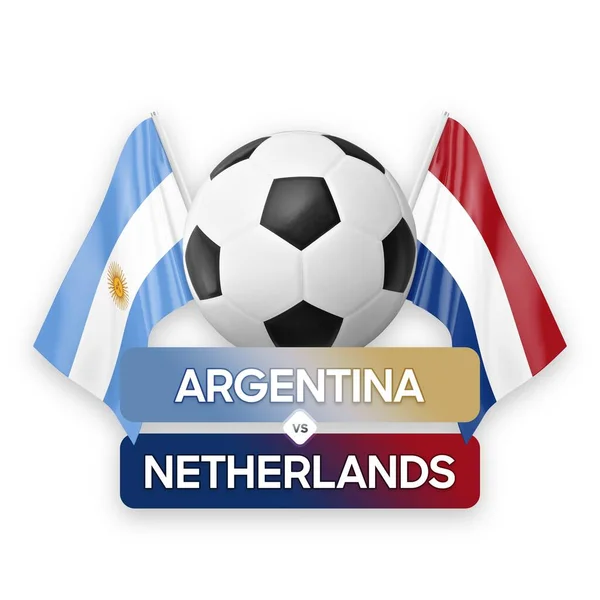 阿根廷对荷兰国家足球队足球比赛概念 — 图库照片