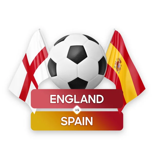 Inglaterra Espanha Seleções Nacionais Futebol Conceito Competição Futebol — Fotografia de Stock