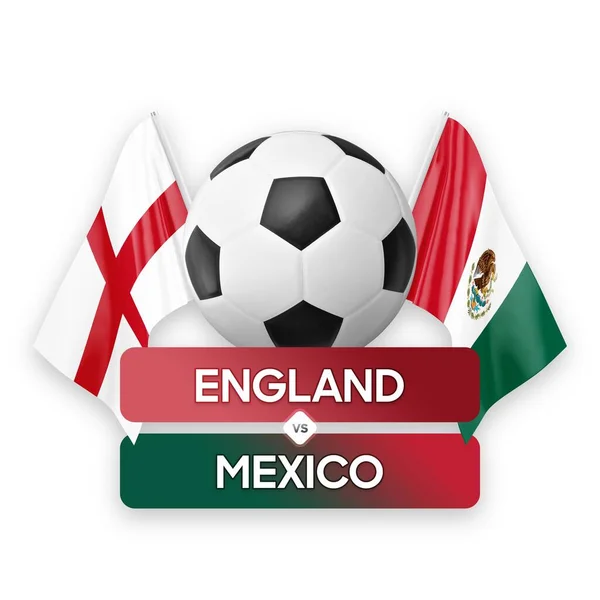 英格兰对墨西哥国家队足球比赛的概念 — 图库照片
