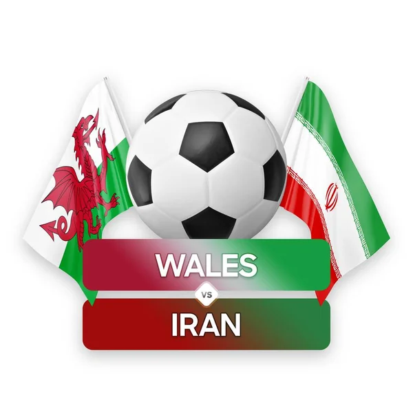 Wales vs Iran national teams soccer football match competition concept.