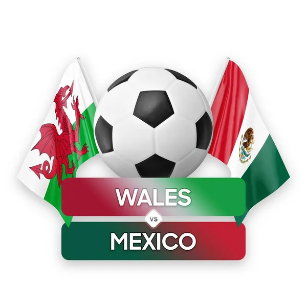威尔士对墨西哥国家足球队足球比赛概念 — 图库照片