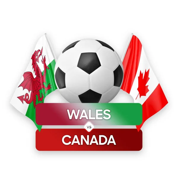 Galles Canada Squadre Nazionali Calcio Partita Calcio Concetto Competizione — Foto Stock
