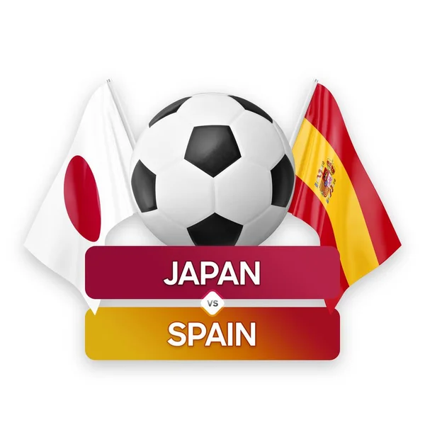 Japan Spain National Teams Soccer Football Match Competition Concept — Stock Photo, Image