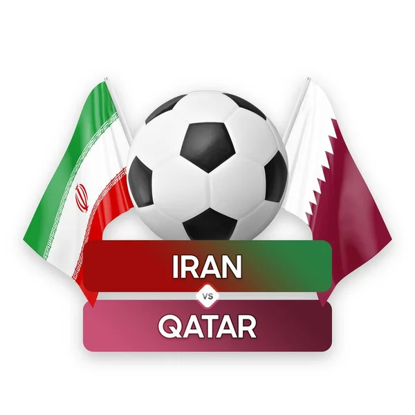 Iran vs Qatar national teams soccer football match competition concept.
