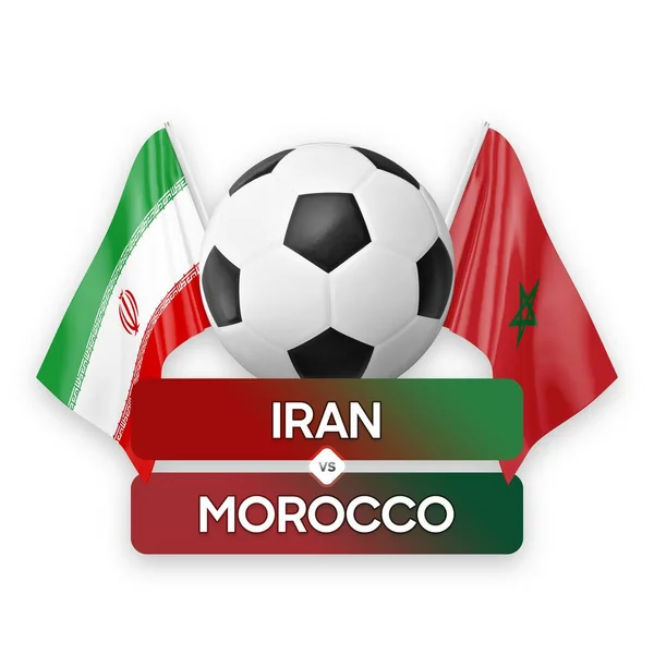 Konzept Für Fußballwettkämpfe Zwischen Iranischen Und Marokkanischen Nationalmannschaften — Stockfoto