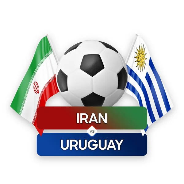 Iran vs Uruguay national teams soccer football match competition concept.