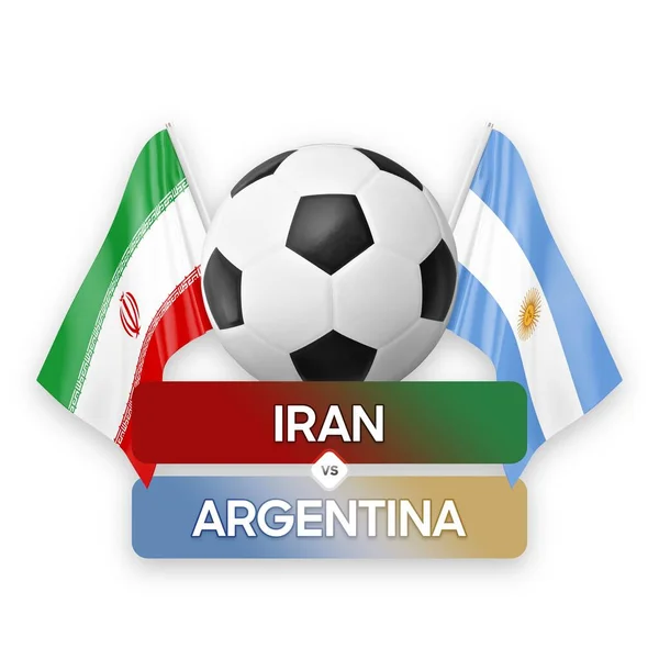 Iran vs Argentina national teams soccer football match competition concept.