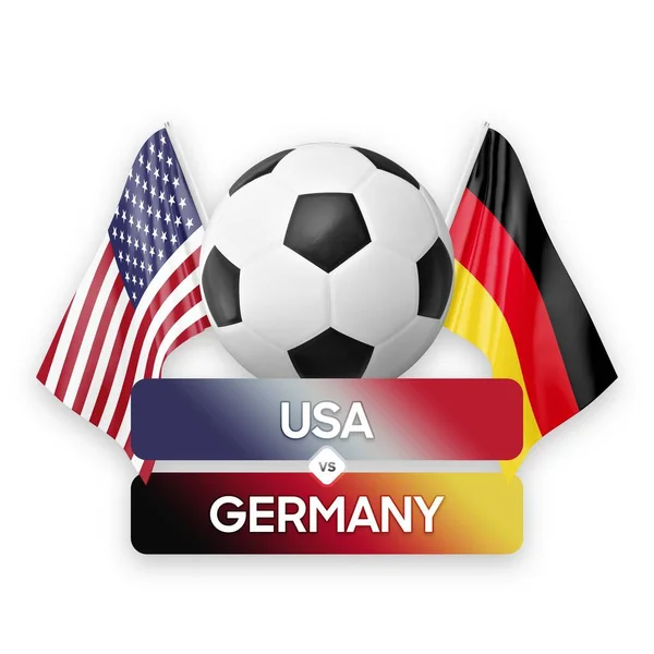 Ηπα Εναντίον Της Γερμανίας Εθνικές Ομάδες Ποδοσφαίρου Αγώνα Έννοια Του — Φωτογραφία Αρχείου