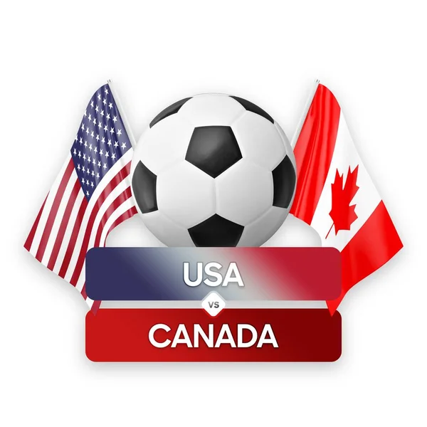 Usa Kanada Národní Týmy Fotbalový Zápas Soutěžní Koncept — Stock fotografie