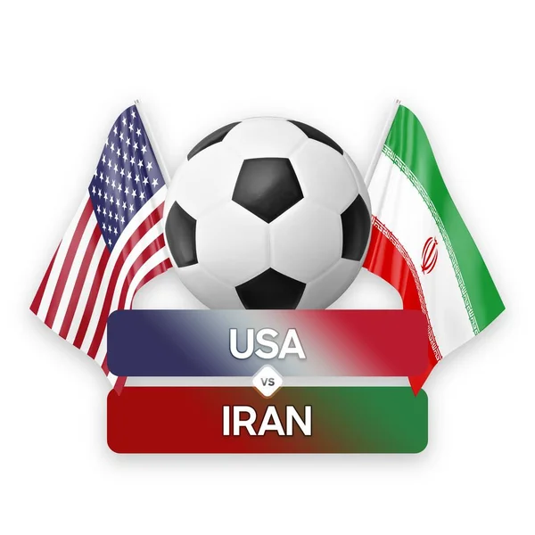 USA vs Iran national teams soccer football match competition concept.