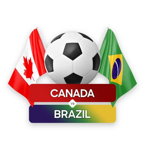 カナダVsブラジル代表サッカー試合のコンセプト — ストック写真
