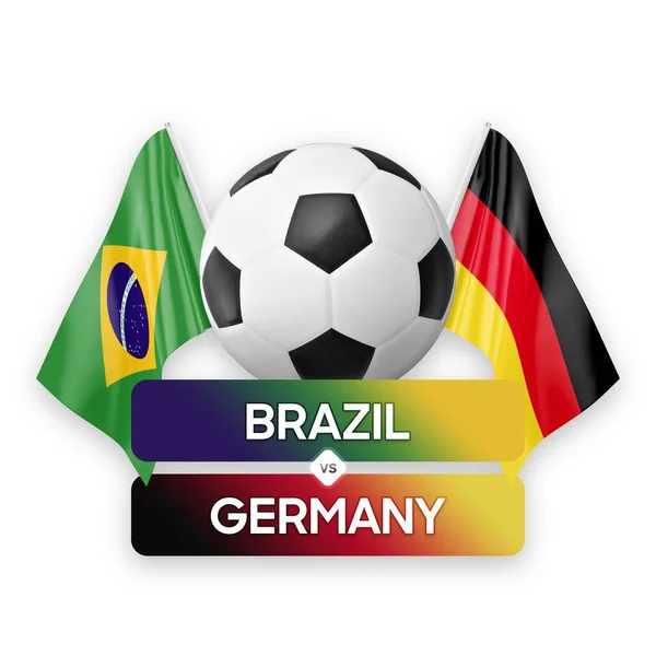 Бразилія Проти Німеччини Концепція Футбольного Змагання Футболу — стокове фото