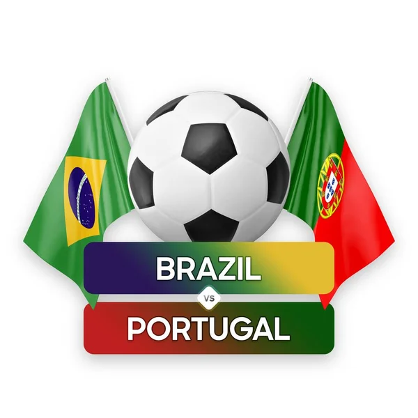 Brazílie Portugalsko Národní Týmy Fotbalový Zápas Soutěžní Koncept — Stock fotografie