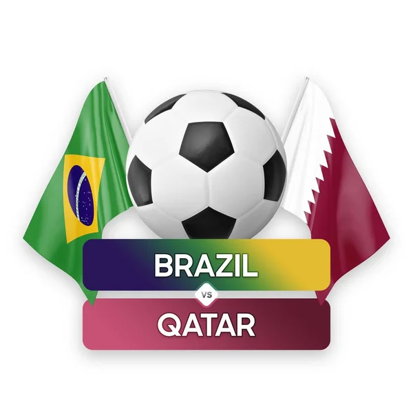 Fußball Länderspiel Konzept Brasilien Gegen Katar — Stockfoto