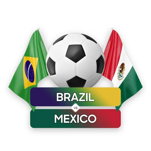 Brasile Messico Squadre Nazionali Calcio Partita Calcio Concetto Competizione — Foto Stock