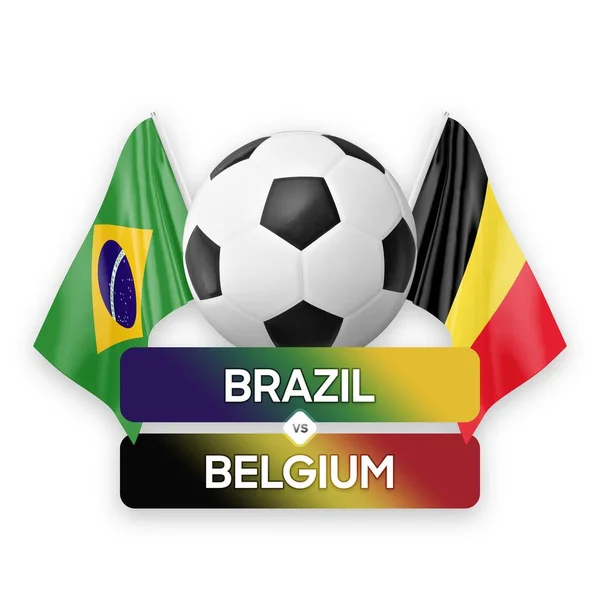 巴西对比利时国家足球队足球比赛概念 — 图库照片