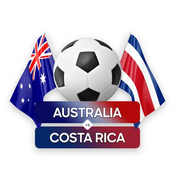 澳大利亚对哥斯达黎加国家足球队足球比赛概念 — 图库照片