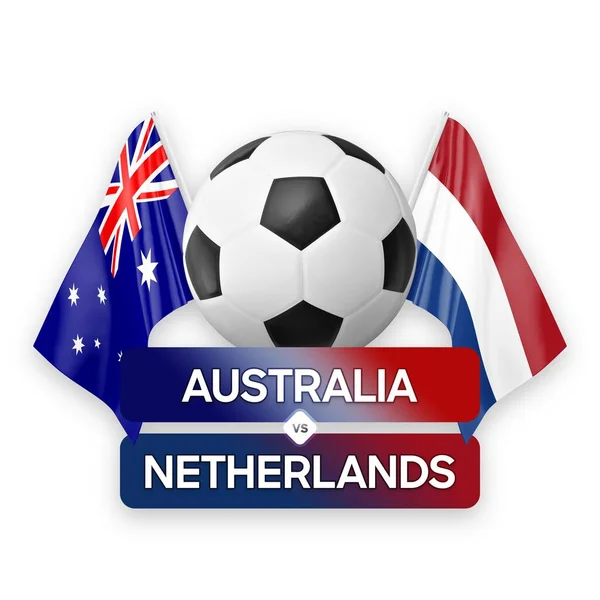 Австралія Проти Нідерландів Концепція Футбольного Змагання Футболу — стокове фото