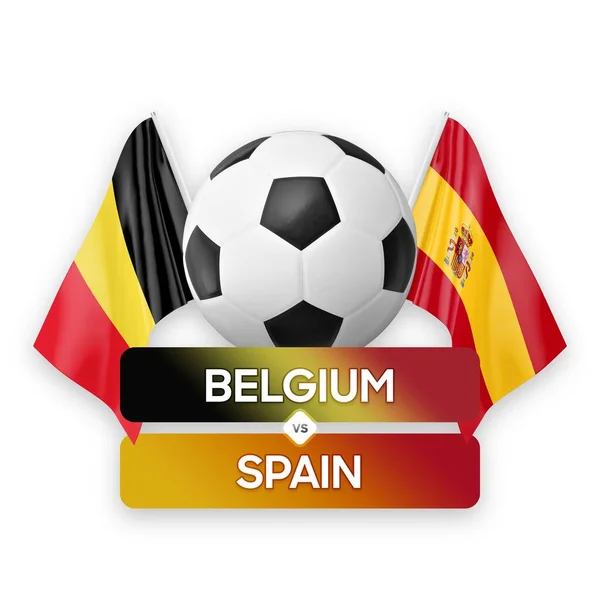 Belgie Španělsko Národní Týmy Fotbalový Zápas Soutěžní Koncept — Stock fotografie