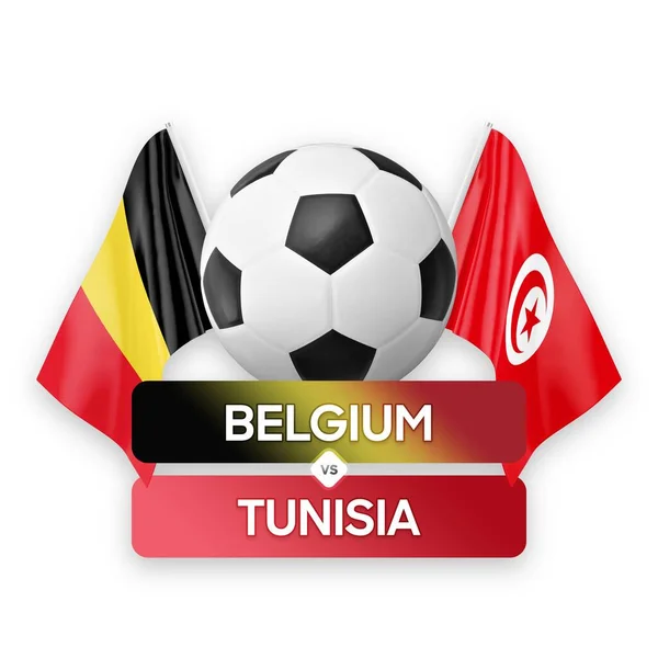 Belgie Tunisko Národní Týmy Fotbalový Zápas Soutěžní Koncept — Stock fotografie