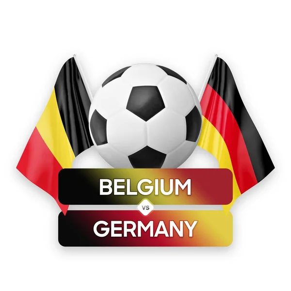 ベルギーVsドイツ代表サッカー試合のコンセプト — ストック写真