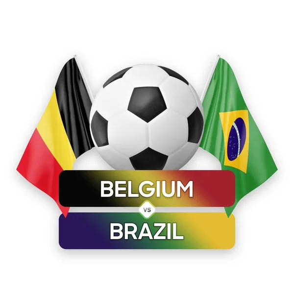 Концепция Соревнований Футболу Между Сборными Бельгии Бразилии — стоковое фото
