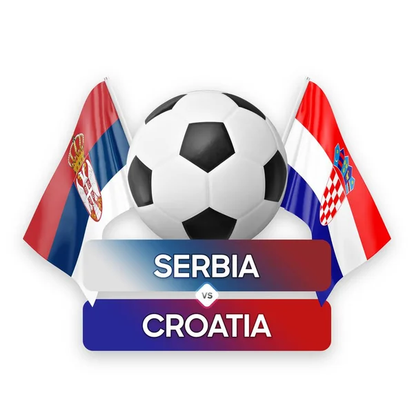 Sérvia Croácia Seleções Nacionais Futebol Conceito Competição Jogo Futebol — Fotografia de Stock