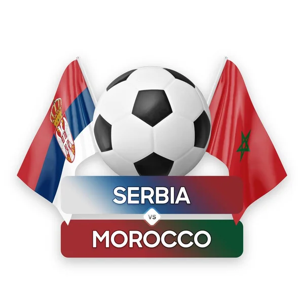 stock image Serbia vs Morocco national teams soccer football match competition concept.