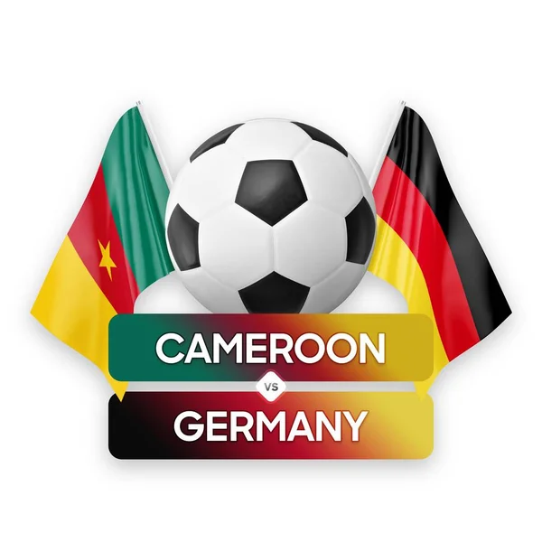 喀麦隆对德国国家足球队足球比赛概念 — 图库照片