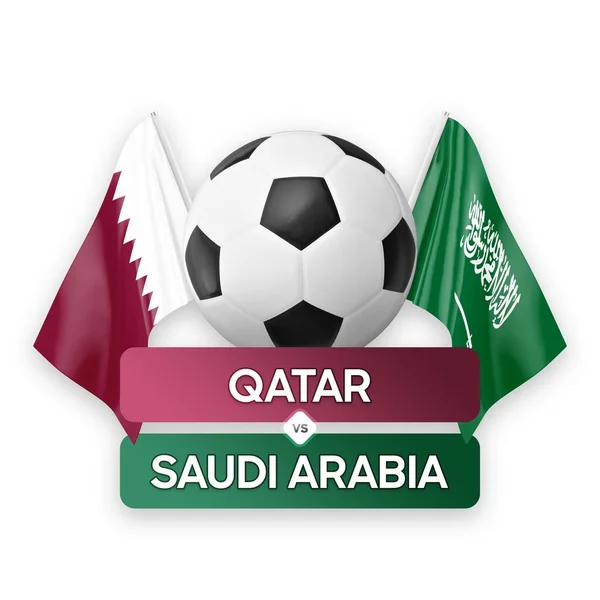 Konzept Für Fußballspiel Wettbewerb Katar Gegen Saudi Arabien — Stockfoto