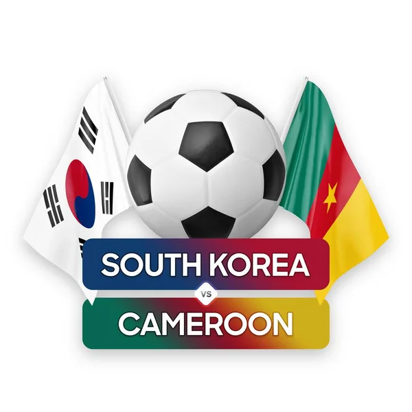 韩国对喀麦隆国家足球队足球比赛概念 — 图库照片